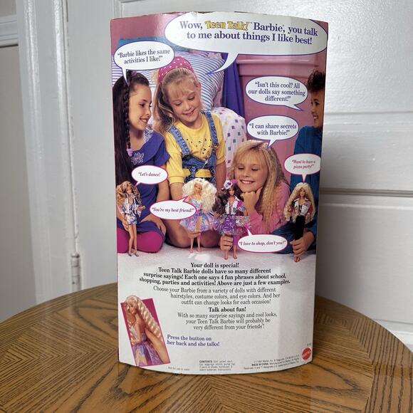 Teen Talk Barbie Doll 1991 Mattel Brunette 5745 Vintage NRFB - Picture 3 of 12